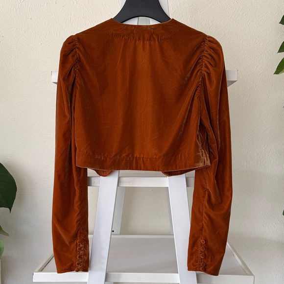 Free People Velvet Bolero Jacket Rust XS - Picture 6 of 6